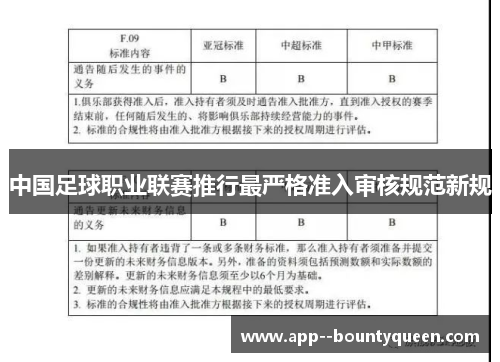 中国足球职业联赛推行最严格准入审核规范新规 中国足球职业联赛推行最严格准入审核规范新规